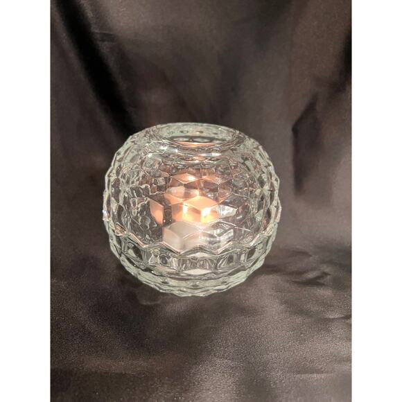 Vintage Round Cubist Clear Glass Fairy Lamp - Picture 5 of 12